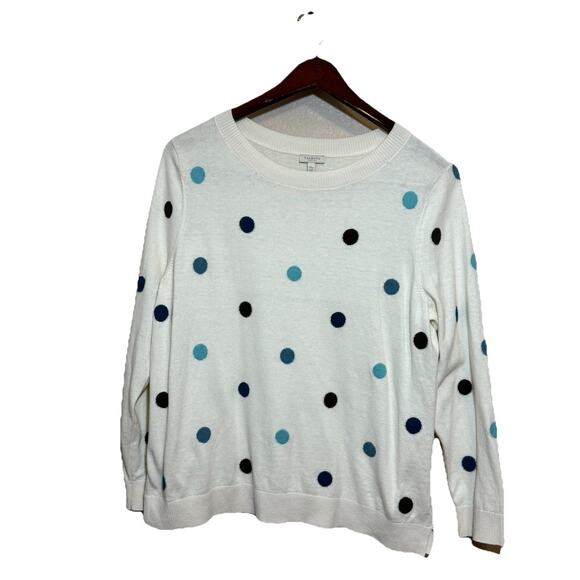Talbots Polka Dot Light Weight Sweater Size XL Petite Office Wear Causal - Picture 1 of 5